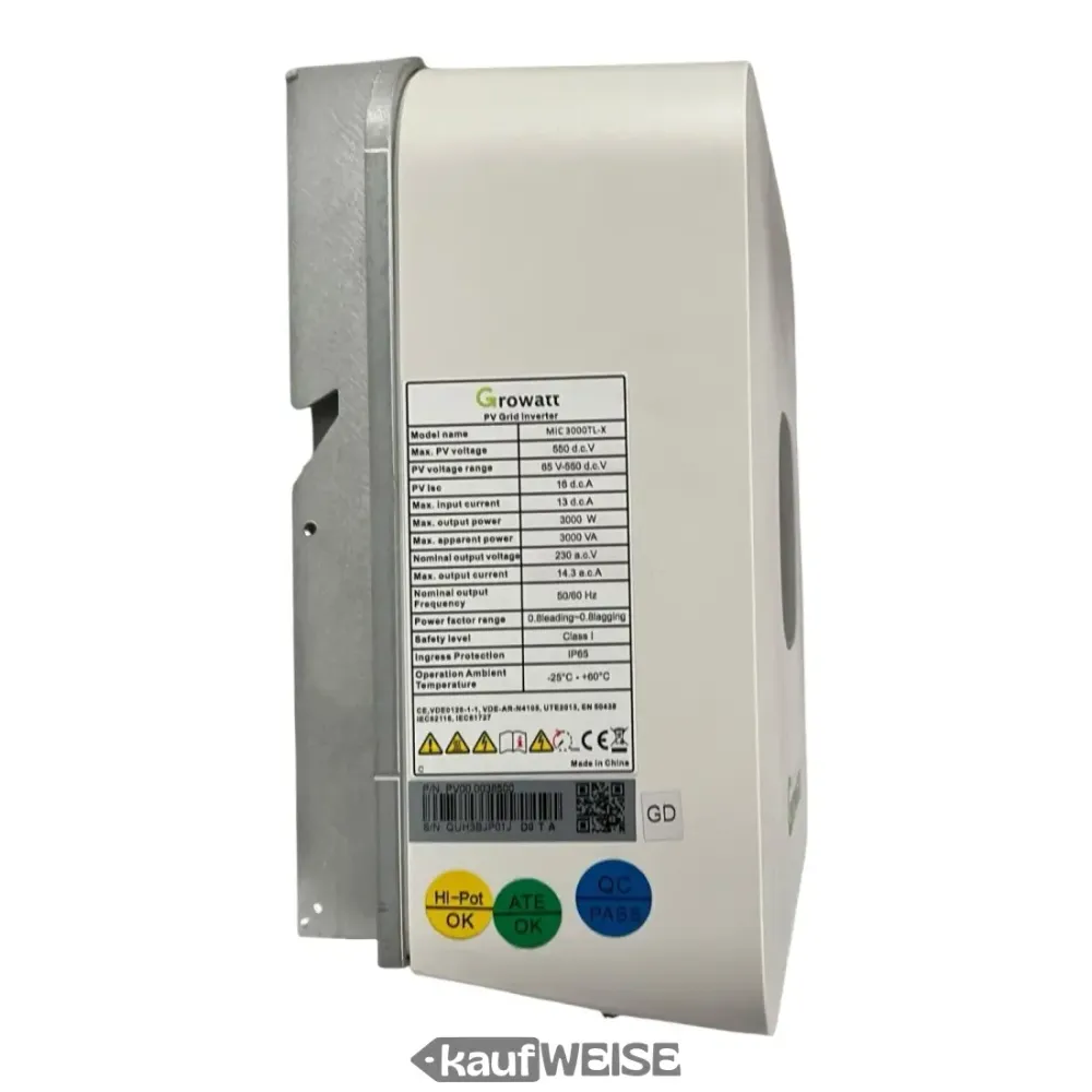 Invertorový displej Growatt MIC 3000TL-X VDE4105