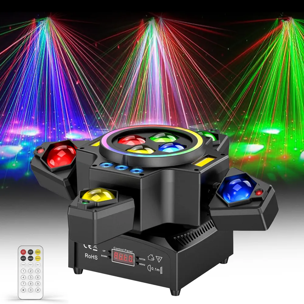 120W scénické světlo 4v1 RGBW pohyblivá hlava světelný efekt laserový reflektor party světlo s dálkovým ovládáním pro disk...