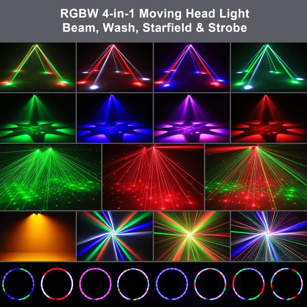120W scénické světlo 4v1 RGBW pohyblivá hlava světelný efekt laserový reflektor party světlo s dálkovým ovládáním pro disk...