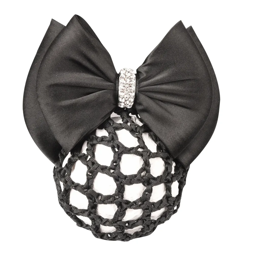 Barrette nœud à résille ELT avec perles Black Taille jedinečný