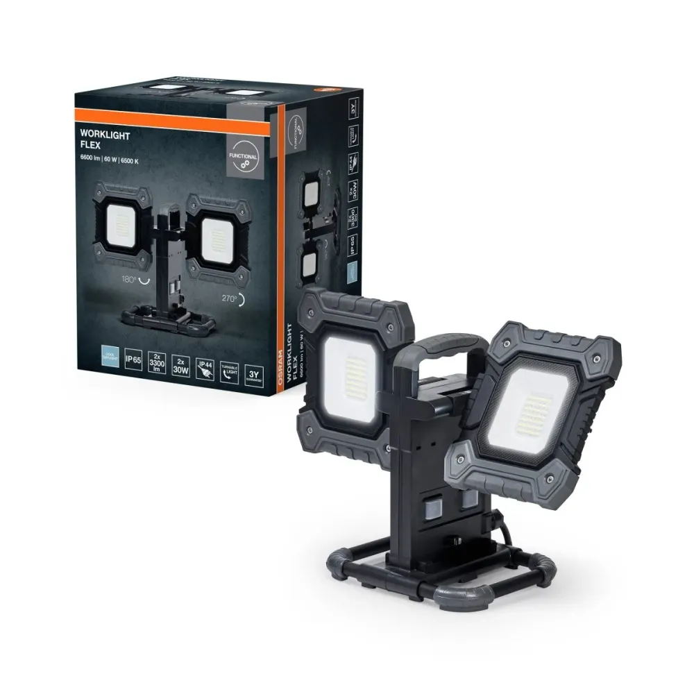 LED Pracovní svítidlo VALUE flexibilní 2x30W, Studené denní světlo