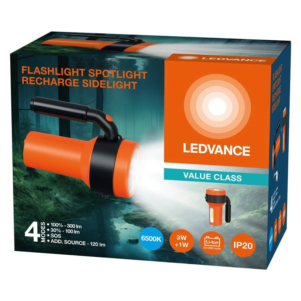 Reflektorová LED svítilna dobíjecí SIDELIGHT, studená bílá