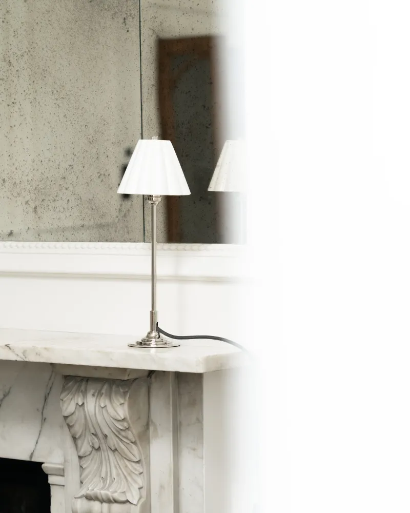 Cotswold Miniaturní Table Lamp Fine Porcelain - Polished Nickel