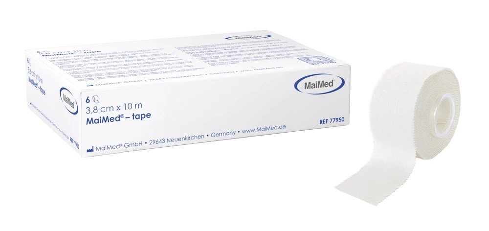 MaiMed-tape 3,8cm x 10m Heftpflaster aus 100% BW, zu 6 St./Box | Box (6 Stück)