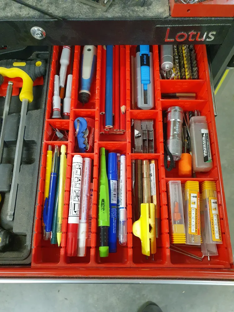 Modular Organizer Tool Drawers Locking Lid White