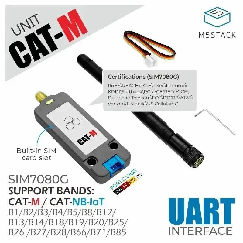 M5Stack SIM7080G CAT-M/NB-IoT jednotka