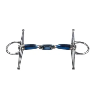Wędzidło podwójnie łamane Sweet Iron z wąsami Blue 115 mm