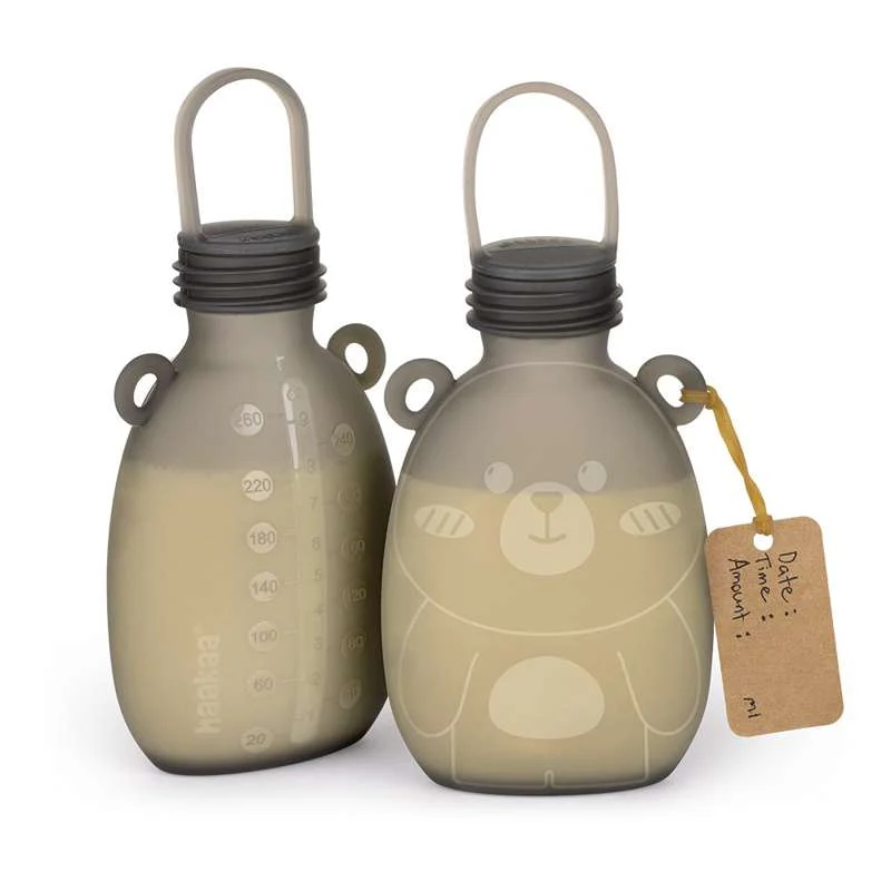 Haakaa Silikonový pytlík na mléko - Happii Bear - 2 ks - 260ml