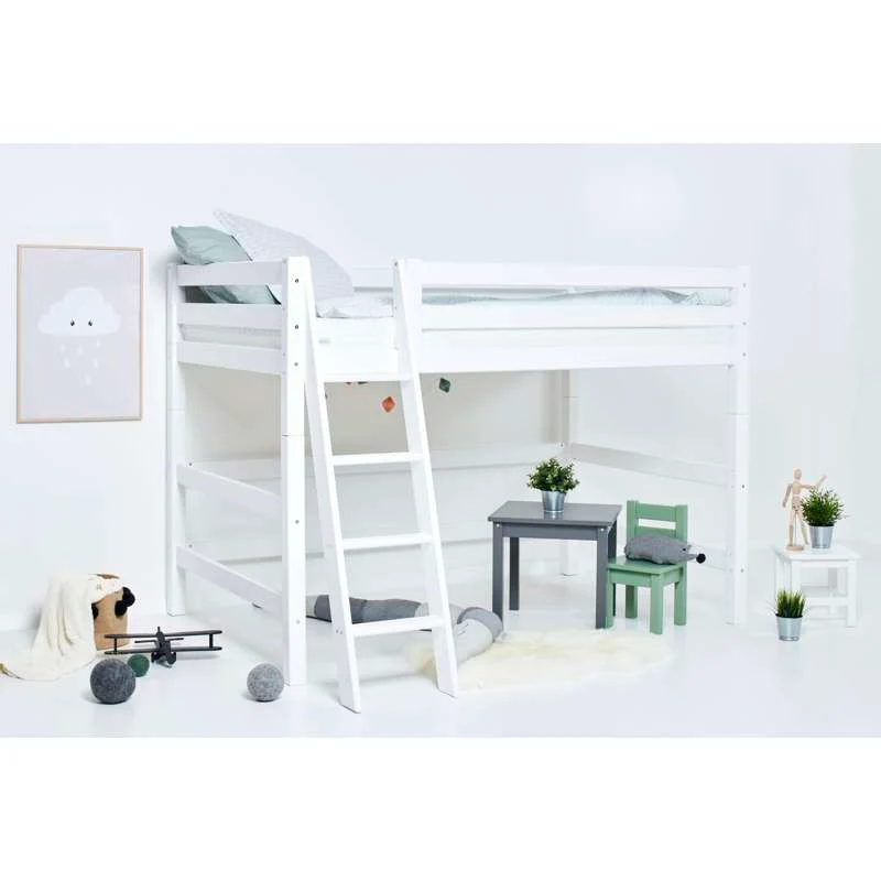 Hoppekids ECO Luxury - Mellemhøj Modul - 120x200 cm. - Hvid