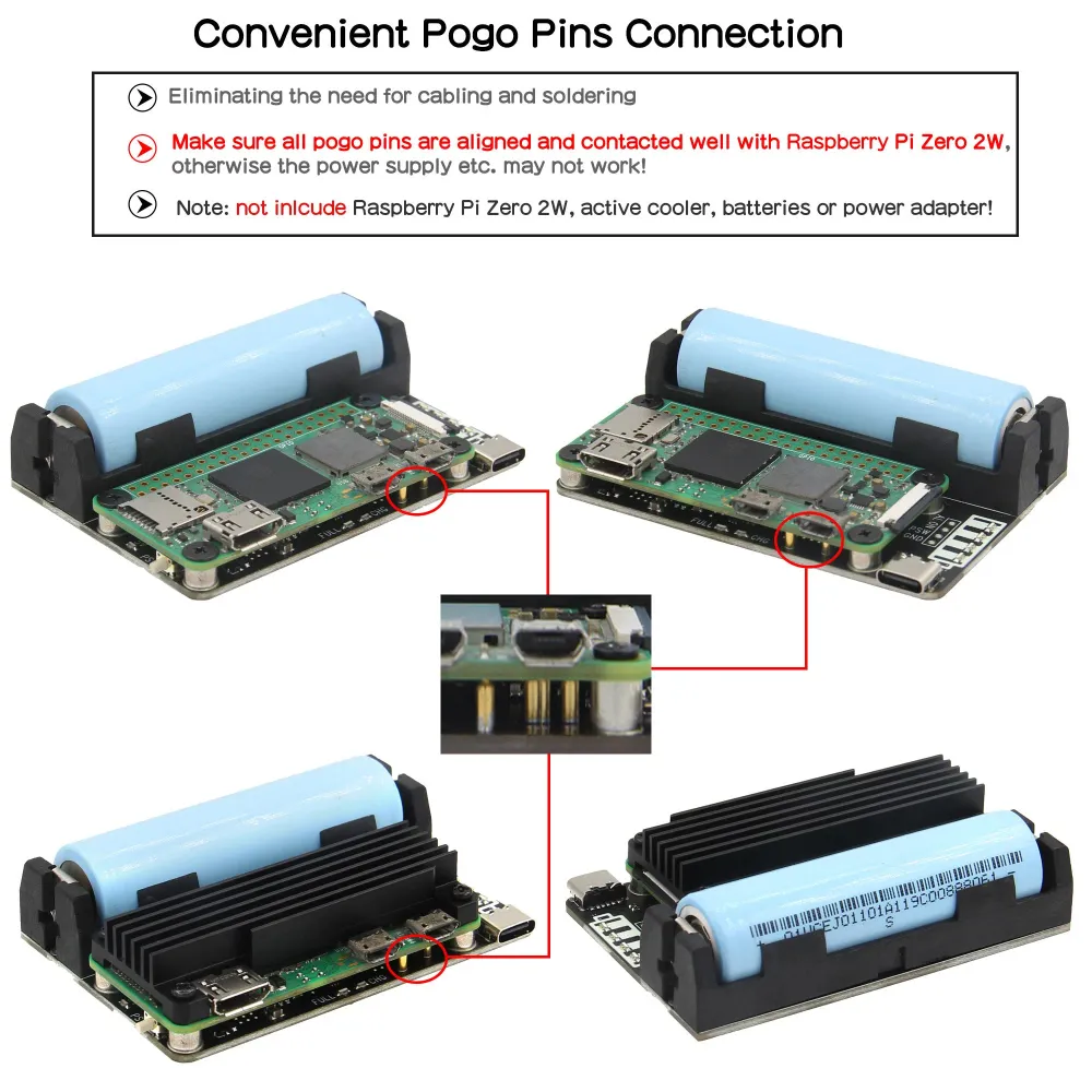 Geekworm X306 V1.5 18650 UPS rozšiřující deska pro RPi Zero 2W