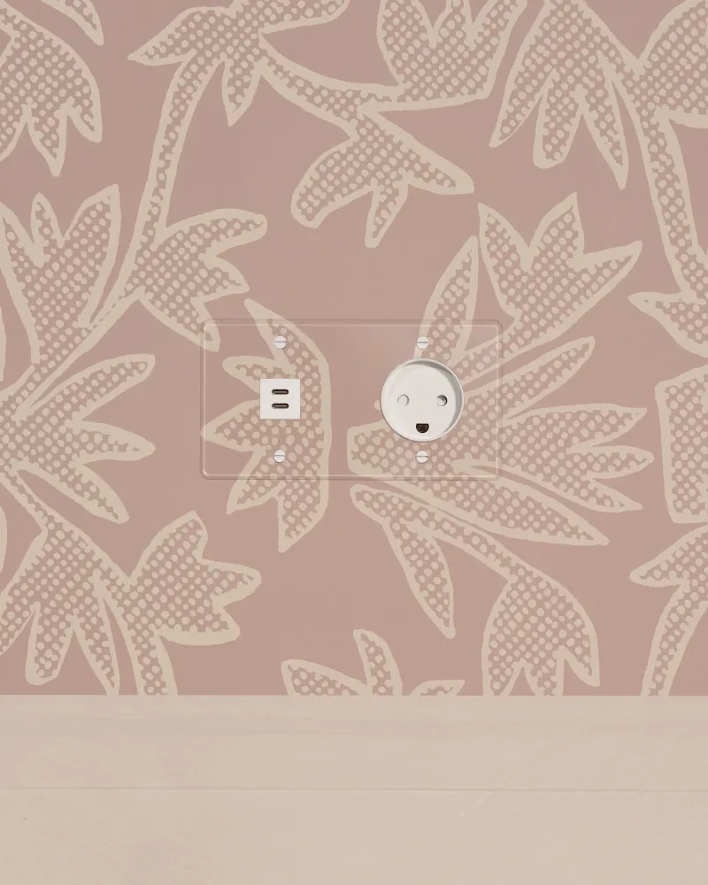 Kew Double USB TYPE-C 30W & Danish Type K Socket - Clear | White