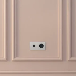 Kew Dual USB-C 30W & Danish Type K Socket - Polished Nickel | Black