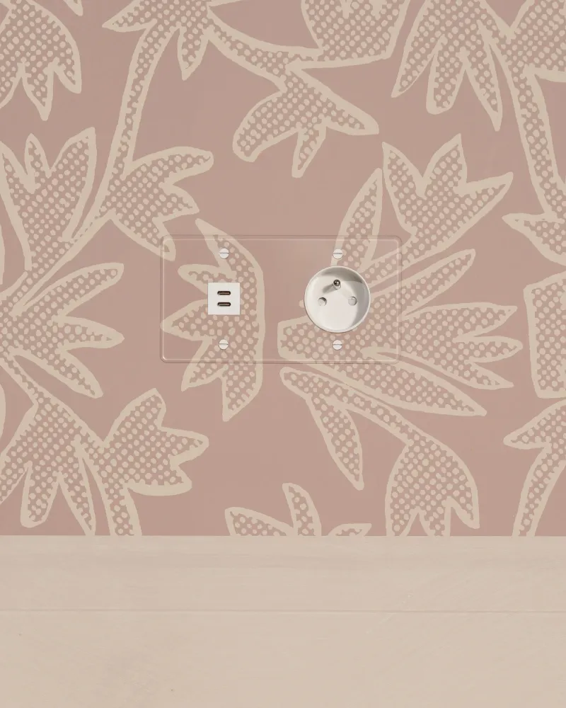 Kew Paired USB-C 30W & French/Belgian Type E Socket - Clear | White