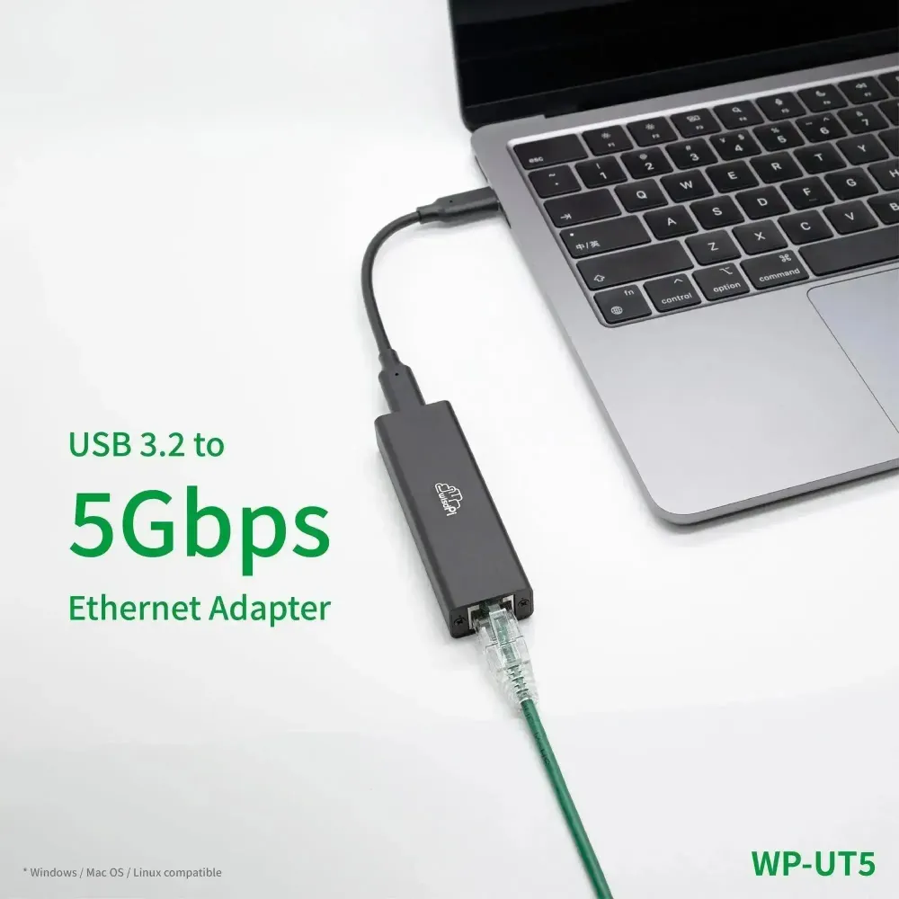 WisdPi 5Gbps USB3.2 Drátový Base-T Ethernet Adaptér Realtek RTL8157