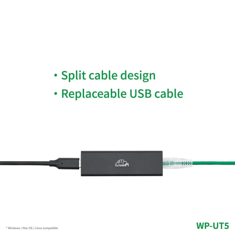 WisdPi 5Gbps USB3.2 Drátový Base-T Ethernet Adaptér Realtek RTL8157