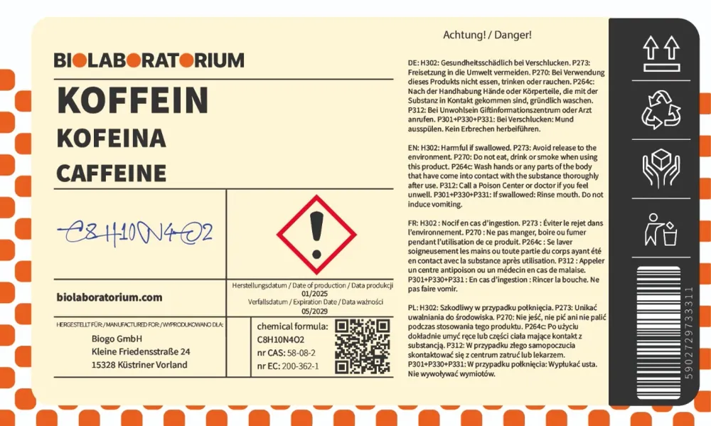 Anhydridová kofein 1 Kg BIOLABORATORIUM