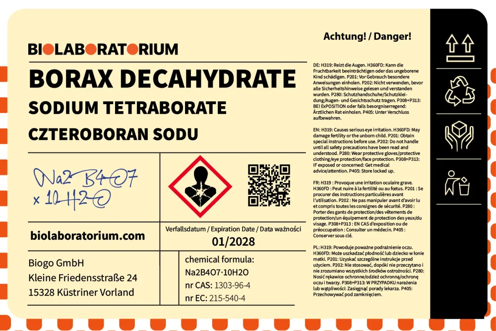 Borax Borax Tetraboritan sodný dekahydrát 5 kg BioLaboratorium