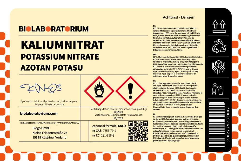 Dusičnan draselný Dusičnan draselný 1000g Biolaboratorium