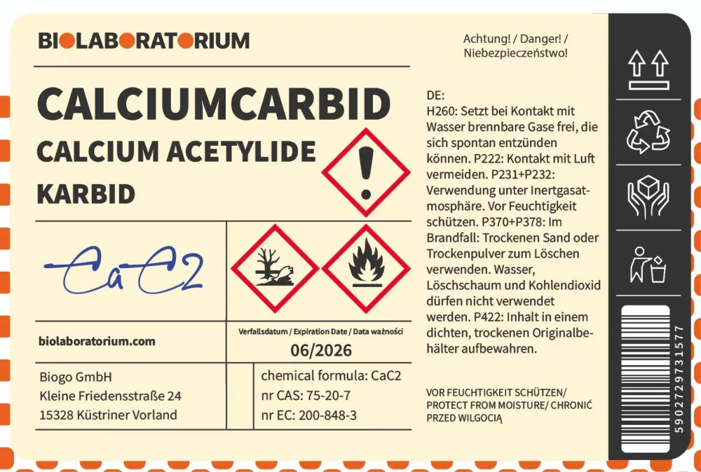 Karbid vápenatý 1kg BIOLABORATORIUM