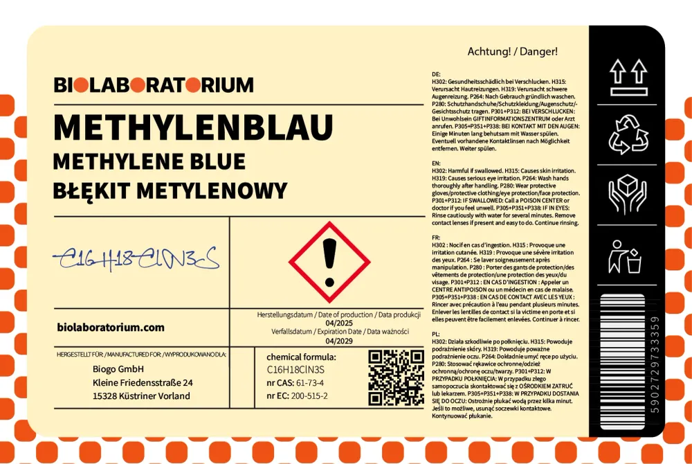 METYLENOVÁ MODŘ - ČISTÁ 5g BIOLABORATORIUM