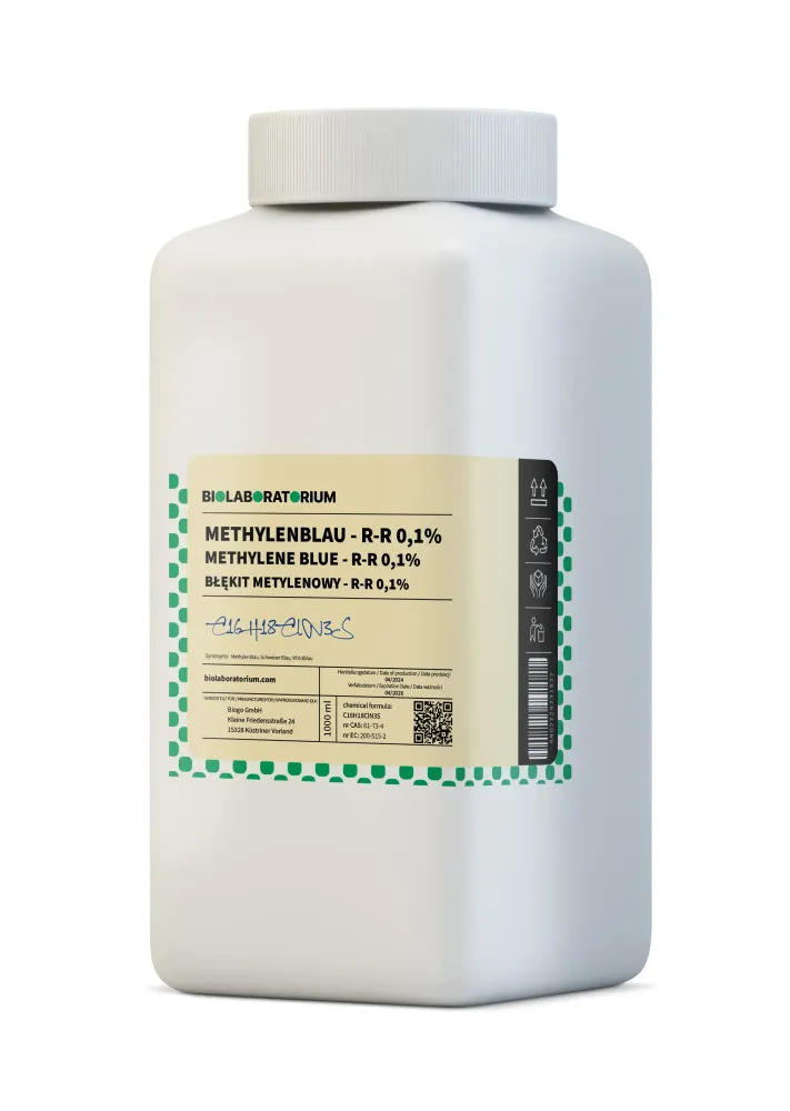 Roztok METHYLENOVÉ MODŘI 0,1% – čistý 500 ml BIOLABORATORIUM