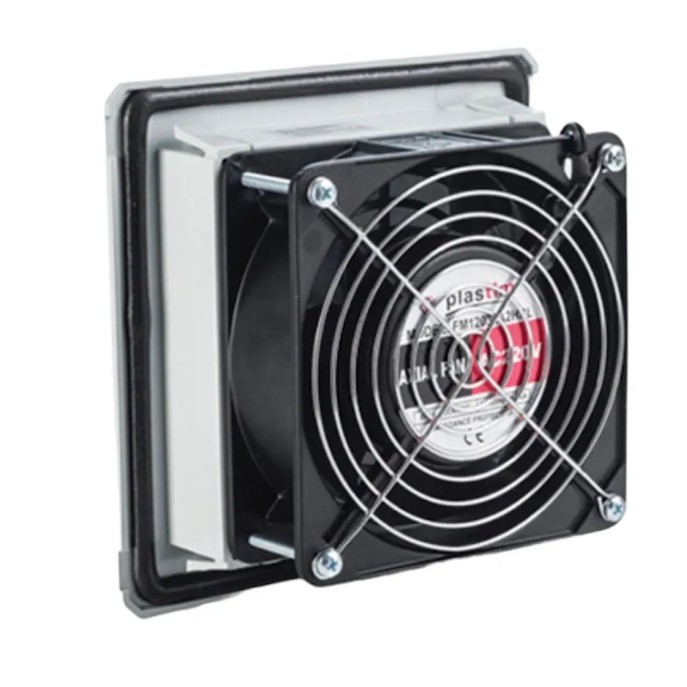 Ventilátor s filtrem + svorka, 100 (140) m3/h 160x160, 230V 50/60Hz IP54 PTF1500T Plastim