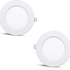 2 ks - kulatý LED panel 6W / 540Lm studená bílá kruhový vestavný (napájecí zdroj součástí sestavy) 6500K YL10-0600