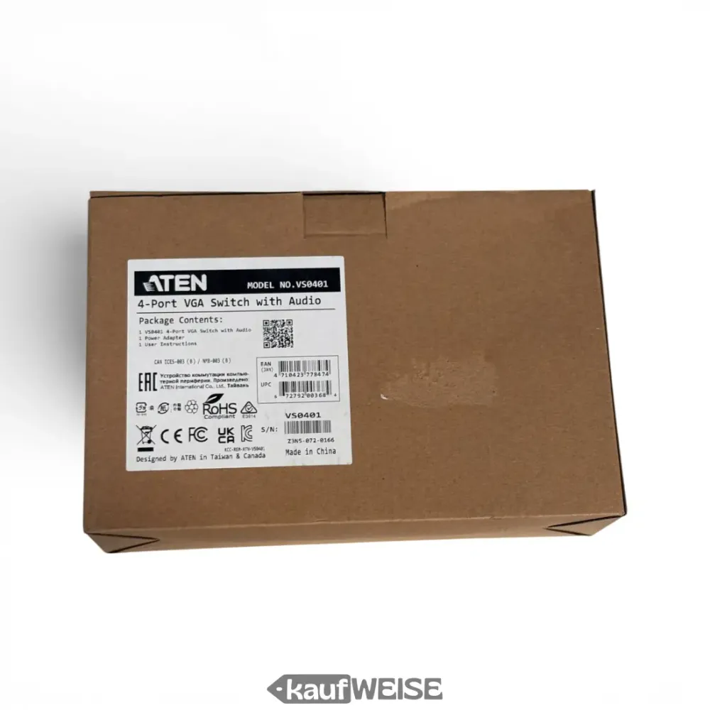 ATEN VS0401 4portový VGA přepínač s audiem RS-232