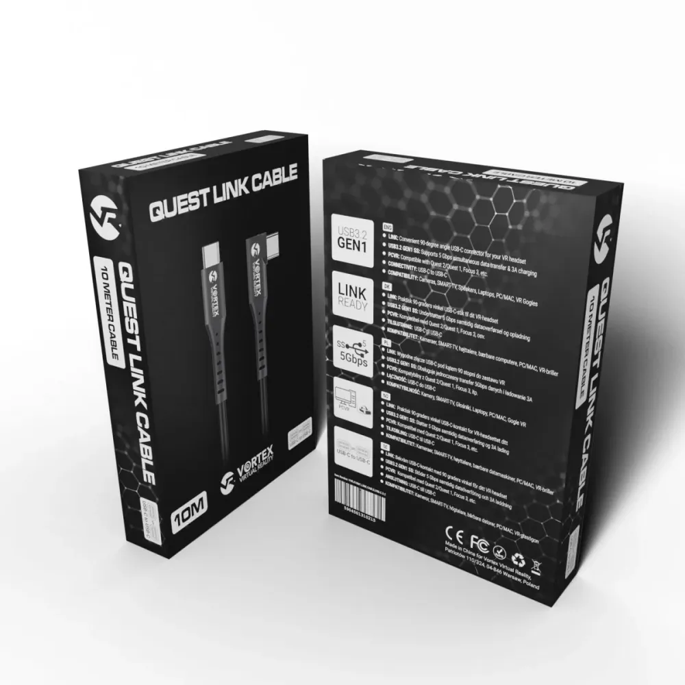 10m kabel z VortexVR USB-C do Meta Quest Link | do Quest 3S Quest 3 Quest 2