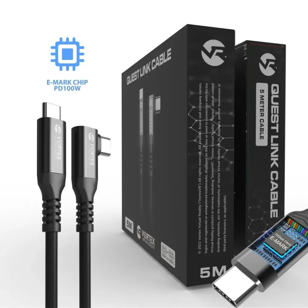 Kabel VortexVR 5m 10 GBPS PD100W (Fast charging) USB-C k META QUEST LINK / OCULUS LINK