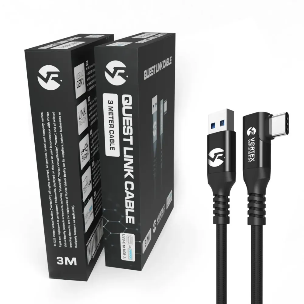 3m kabel z VortexVR USB- do Meta Quest Link | na Quest 3S Quest 3 Quest 2