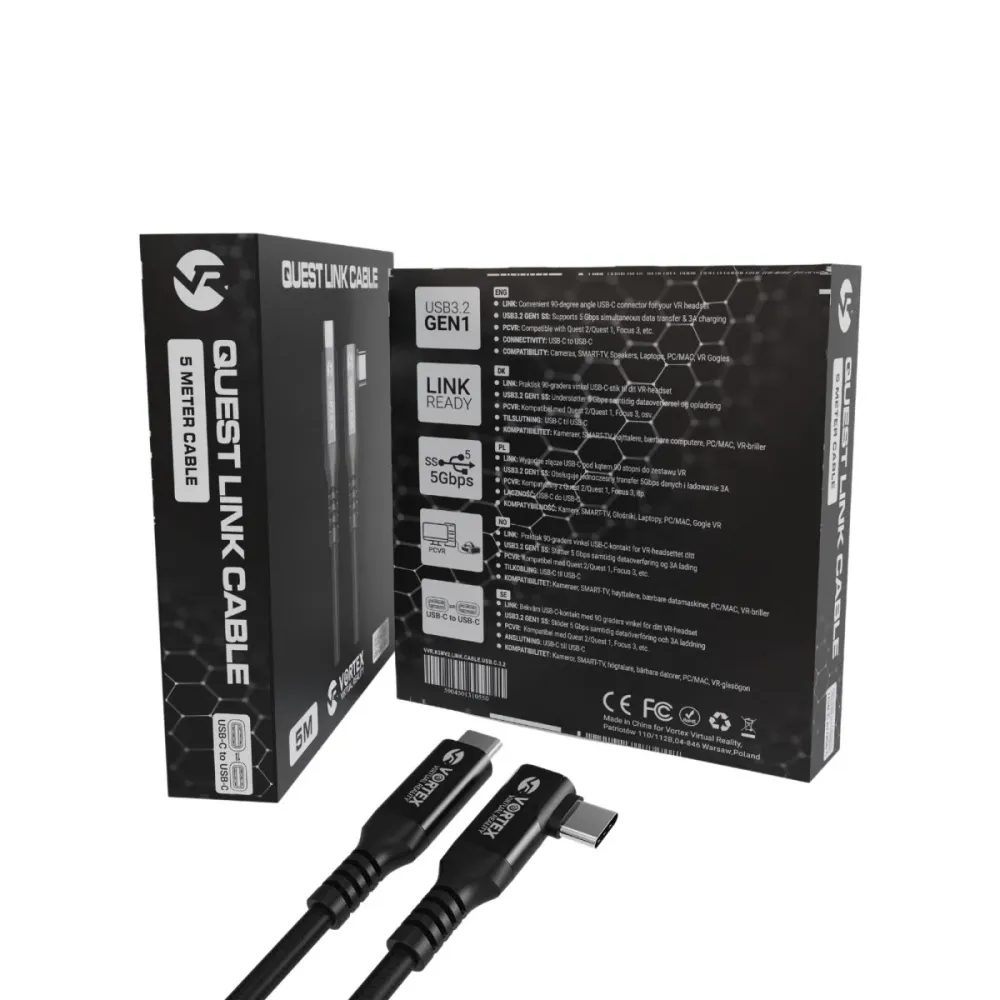 5m kabel z VortexVR USB-C do Meta Quest Link | do Quest 3S Quest 3 Quest 2