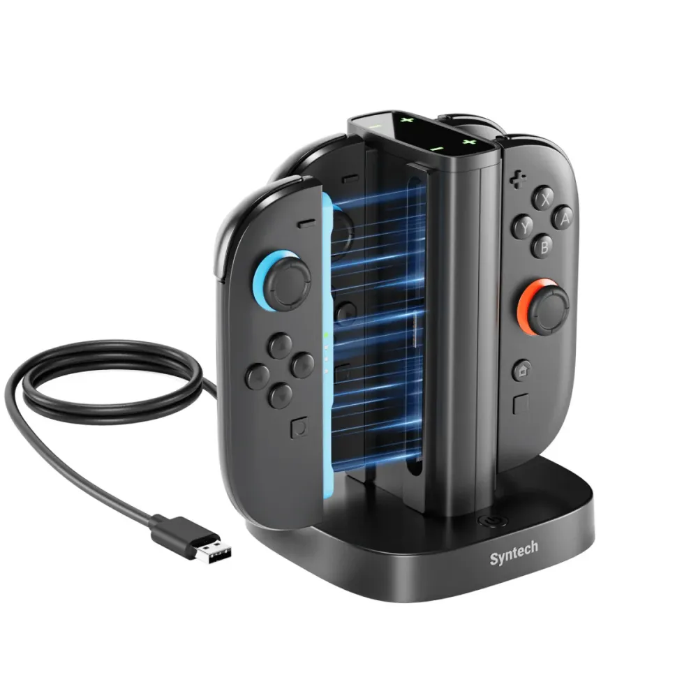4-v-1 Nabíjecí stanice pro Joy-Con Rychlá nabíječka s LED | pro Nintendo Switch 2