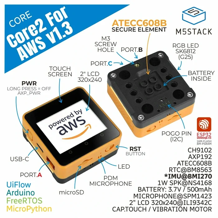 M5Stack Core2 pro AWS Kit v1.3