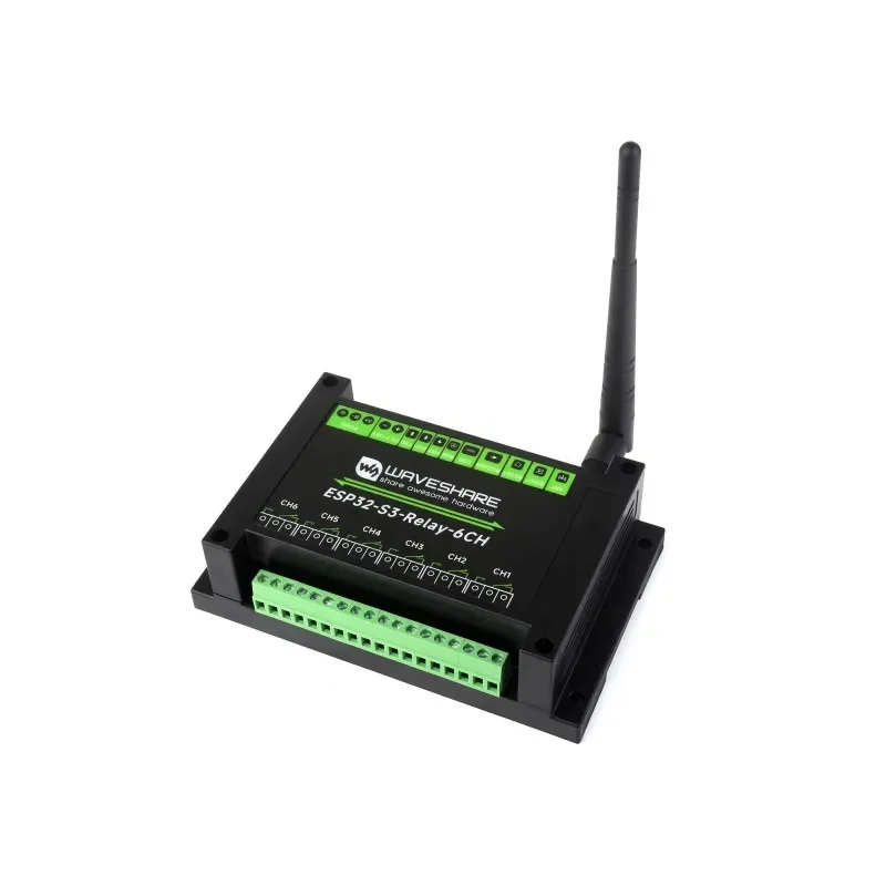 Waveshare ESP32‑S3 WiFi/BLE Relé 6CH | RS485 | DIN‑Rail, Izolované