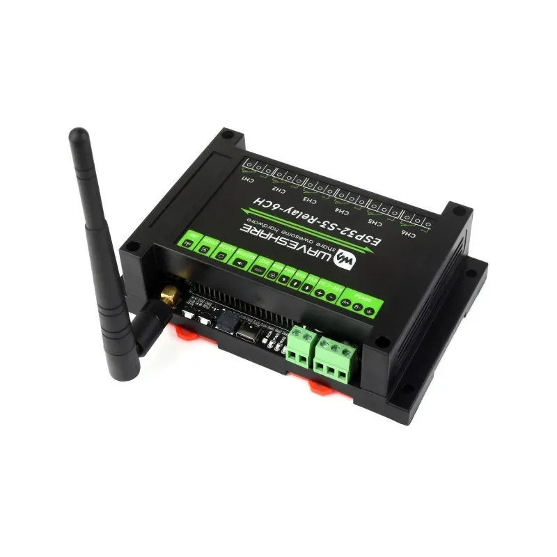 Waveshare ESP32‑S3 WiFi/BLE Relé 6CH | RS485 | DIN‑Rail, Izolované