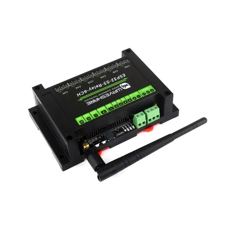 Waveshare ESP32‑S3 WiFi/BLE Relé 6CH | RS485 | DIN‑Rail, Izolované