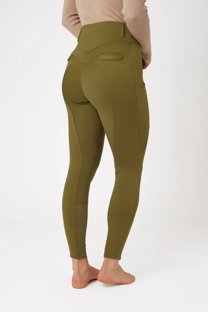 Pantalones de Montar Térmicos con Agarre Completo para Mujer Mira Fir Green 34 All Ages