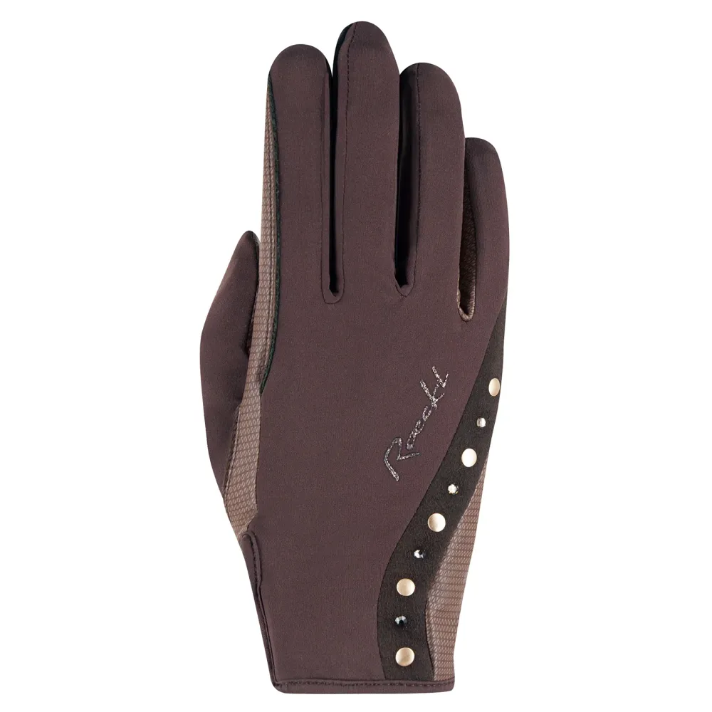 GPS Enabled Guantes de Equitación Jardy Dark Brown 8