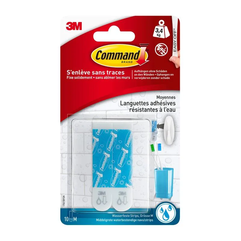 Command ™ Strips 17021b, water-resistant, size M, 10/pack | Pack (1 piece)
