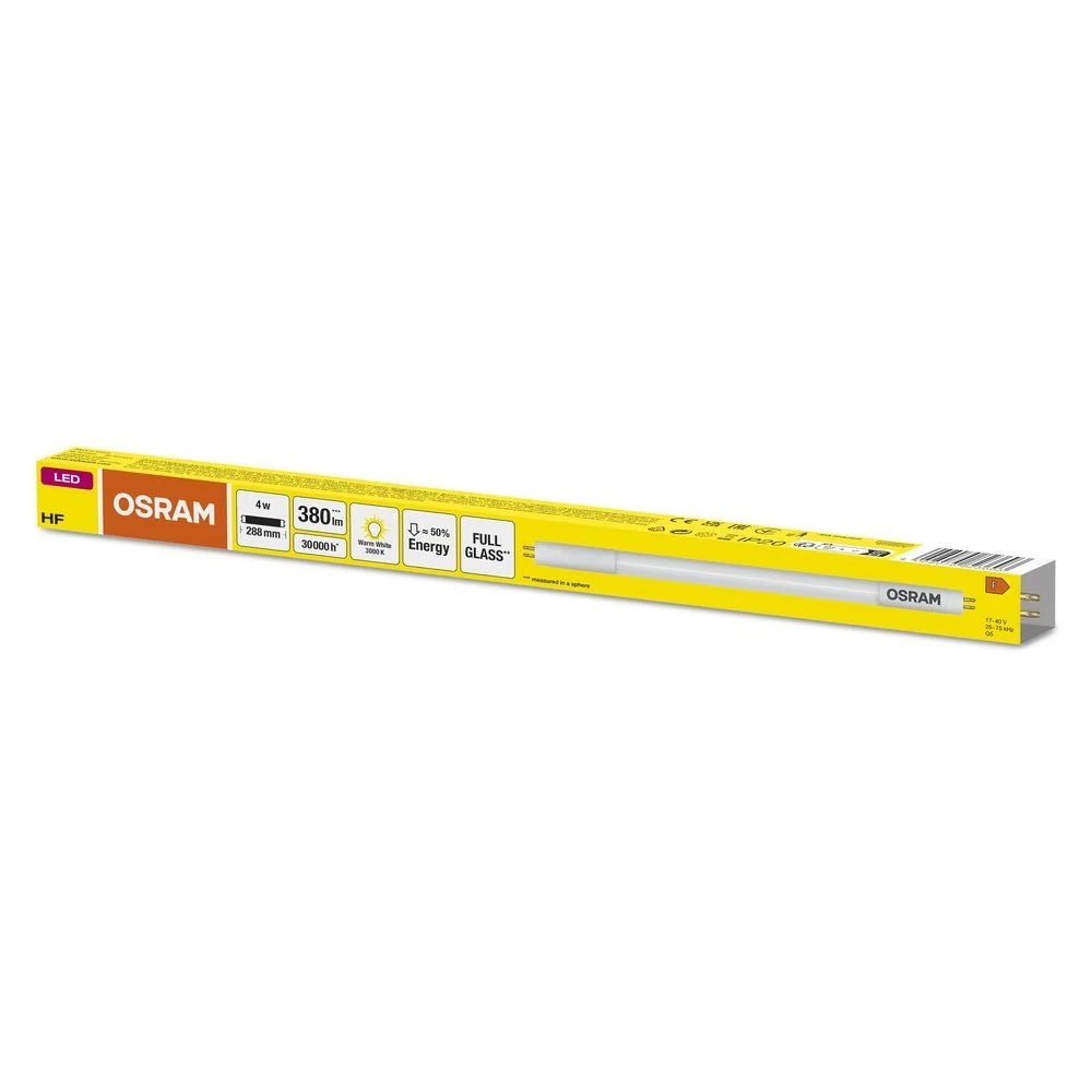 Skleněná LED trubice 4W TUBE 288 mm T5 HF L8, teplá bílá