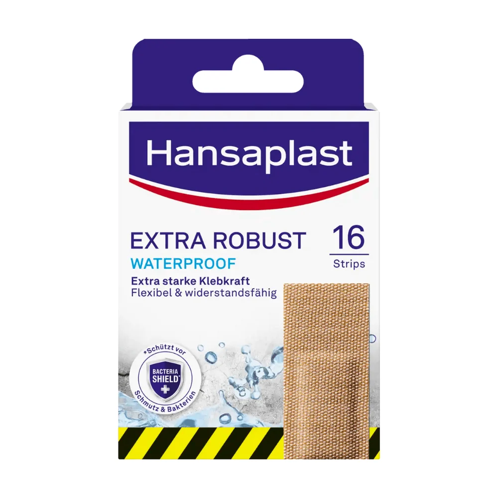 Hansaplast Extra Odolný Waterproof, Textil-Pflaster - 16 Stück | Packung (16 Stück)