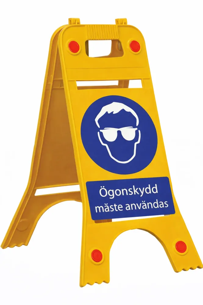 Podlahově stojící cedule – Je nutné používat ochranu očí