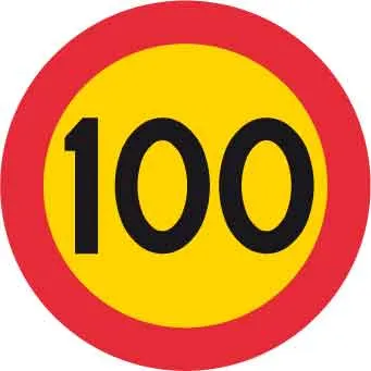 Zákazová značka, Max. rychlost 100 km/h, Ø 600 mm