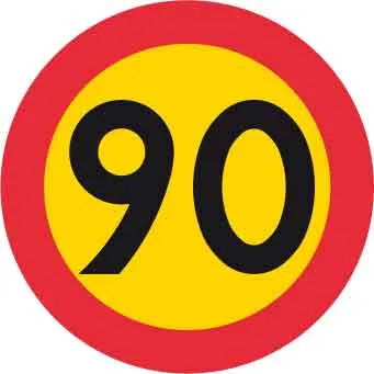 Zákazová značka, Max. rychlost 90 km/h, Ø 600 mm