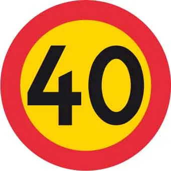 Zákazová značka, Max. rychlost 40 km/h, Ø 600 mm