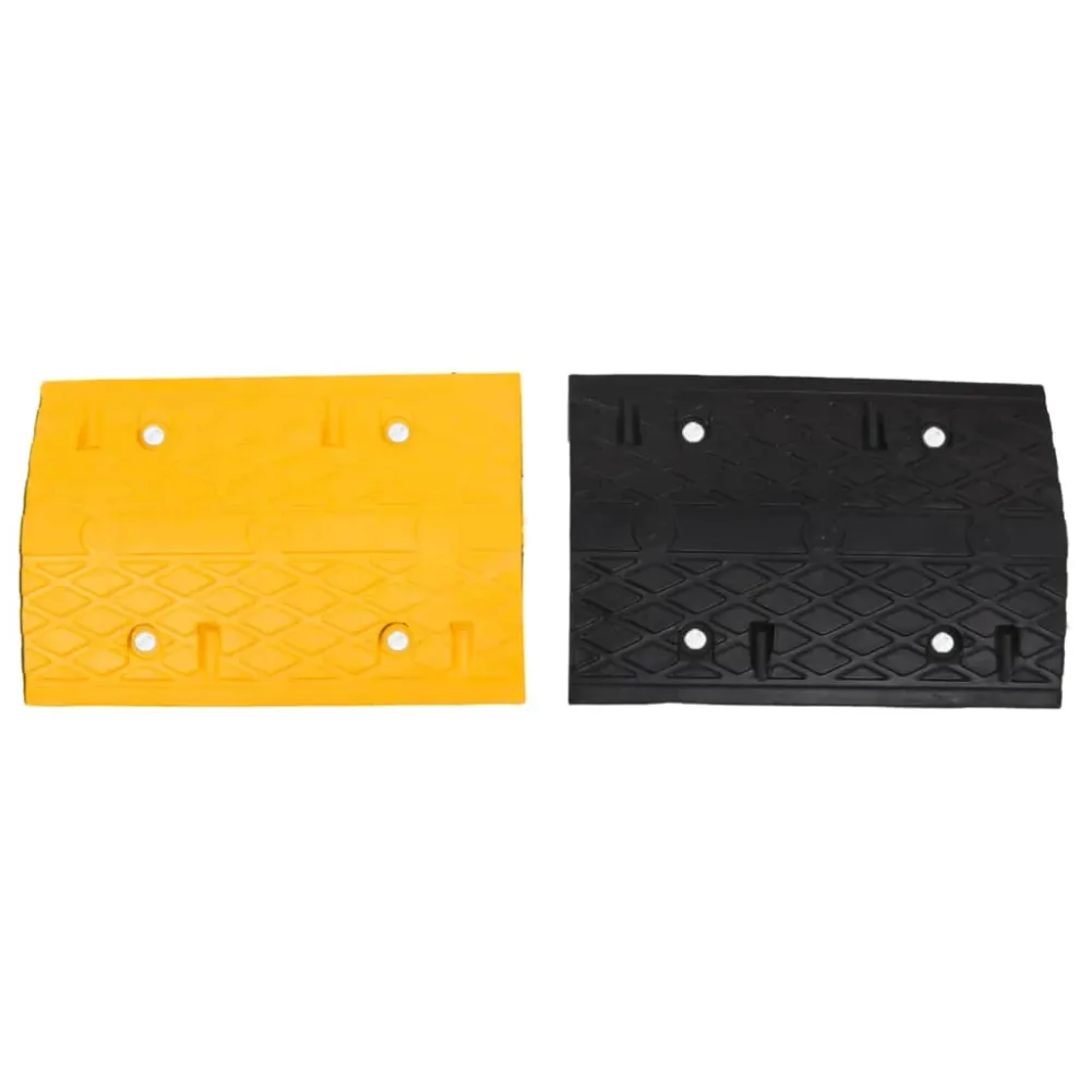 Zpomalovací prahy 2 ks žluté černé 97 x 32,5 x 4 cm pryž